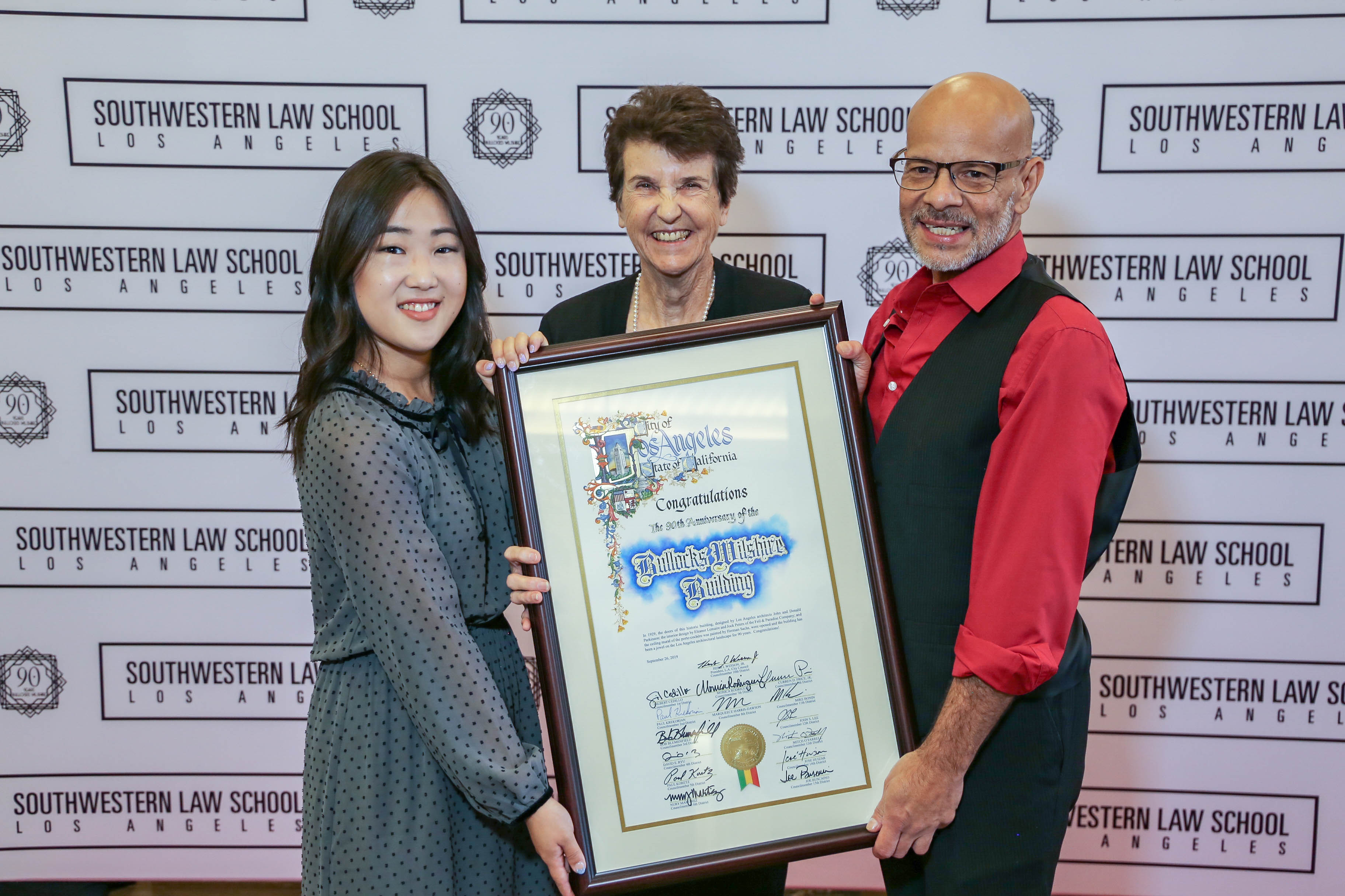 Image - Dean Prager with Jamie Hwang and Joe Torres from the Office of L.A. City Council President Herb Wesson