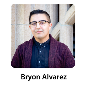 JHP Fellow Bryon Alvarez headshot with text "Bryon Alvarez" below