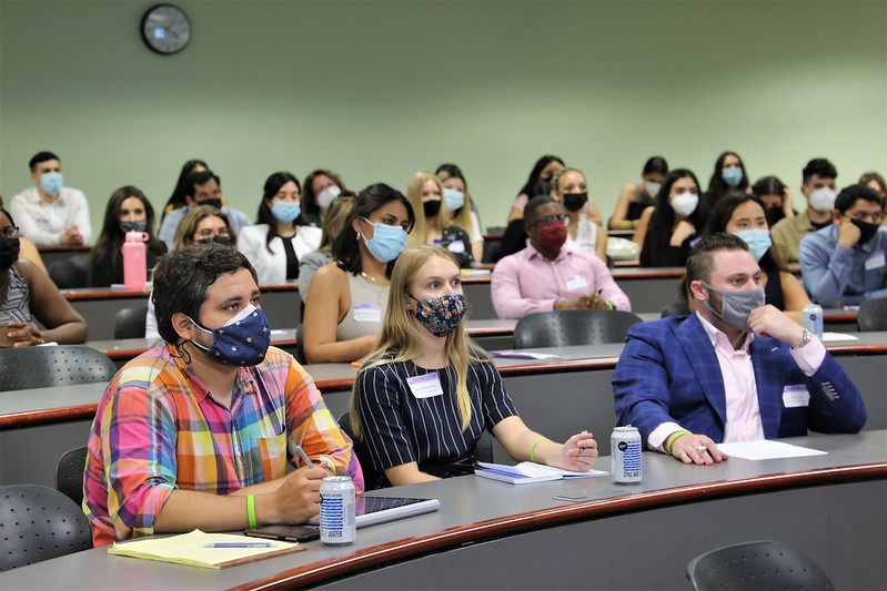 Students at admissions event