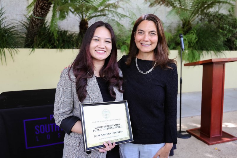 Jesse Arianna Gonzales with Professor Andrea Ramos at the Public Service Program Luncheon