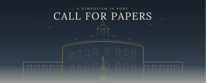 A Symposium in Rome: Call for Papers featuring an outline drawing of building in Rome