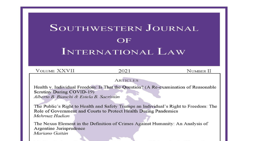 Image - Cover of Southwestern Journal of International Law Vol. 27 No. 2