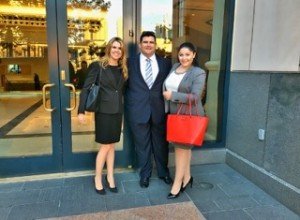 Mandy Brooksbank, Shawn Halbert and Roza Egiazarian were finalists at the regional round of the Texas Young Lawyers National Trial Competition