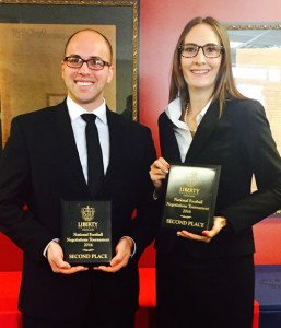 Sevan Movsesian and Nicole Pronk took Second Place at NFL Football Negotiation Tournament
