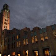 Bullocks Wilshire Building at night
