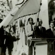 Mayor Bradley marks the opening of the 1984 Olympics in Los Angeles