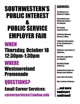 Image - Public Interest and Public Service Employer Fair 2018 Flyer