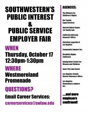 2019 Public Interest Public Service Employer Fair Flyer