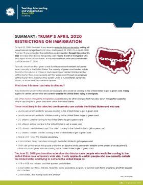 Image - ILRC, Update on Trump's Immigration Restrictions April 2020