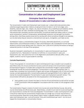Image - Concentration in Labor and Employment Law Flyer