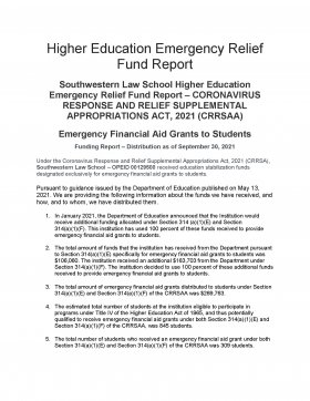 Image - Higher Education Emergency Relief Fund CRRSAA Report