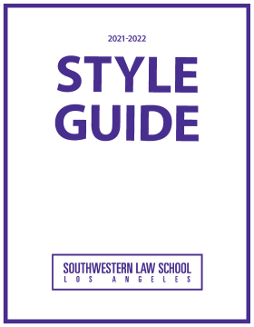 Southwestern Law School Style Guide Front Cover