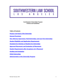 Externship Program Policies and Guidelines 2022 Front Page