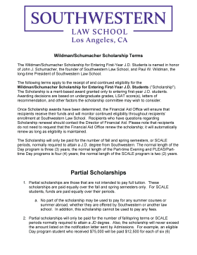 Wildman Schumacher Scholarship Eligibility Rules Front Page