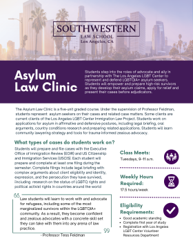 Asylum Law Clinic Flyer Front Page