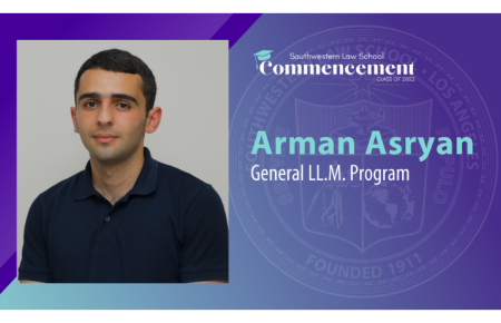 Commencement Slide of LL.M. graduate Arman Asryan