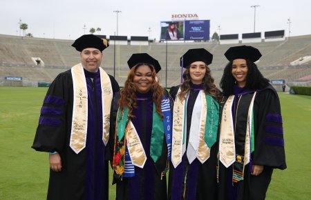 Joe Nunez and Students at Commencement