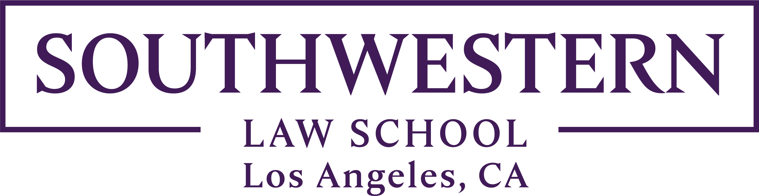 2024 Southwestern Law School Logo in Dark Violet