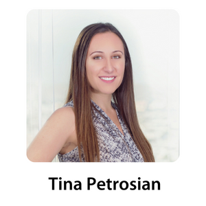 JHP Fellow Tina Petrosian headshot with text "Tina Petrosian" below