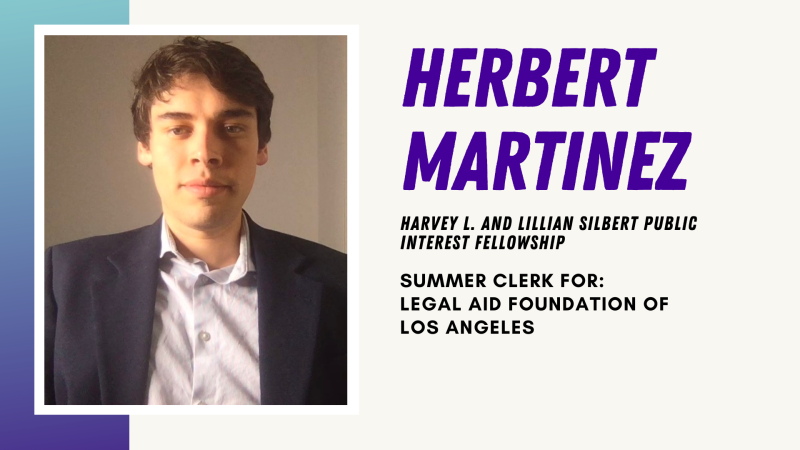 Herbert Martinez - Harvey L. and Lillian Silbert Public Interest Fellowship, Summer Clerk for: Legal Aid Foundation of Los Angeles