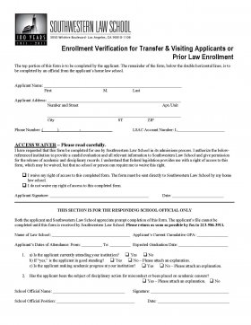 image of Enrollment Verification Form