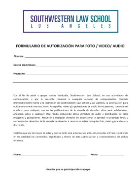 Image - Spanish Southwestern Law School Photo & Video Release Form