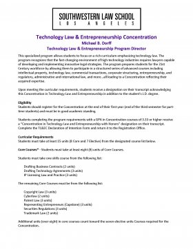 Technology Law and Entrepreneurship Concentration Flyer