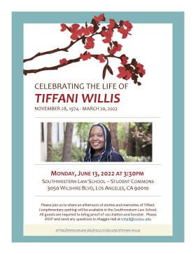 Celebrating the Life of Tiffani Willis Flyer