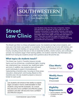 Street Law Clinic Flyer