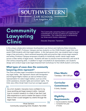 Community Lawyering Clinic Flyer