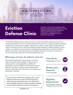 Eviction Defense Clinic Flyer Front Cover