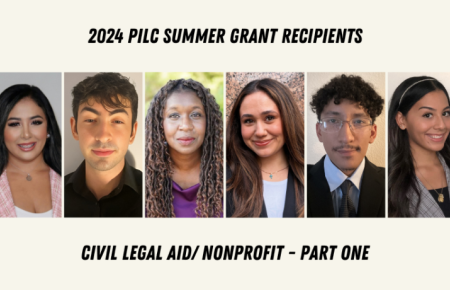 2024 PILC Grant Recipients Working in Civil Legal Aid and Nonprofits Part One collage featuring Alexandria Alcala, Nathan Barukh, Shara Darden, Maya Dilanian, Andres Fernandez, and Vanessa Hernandez