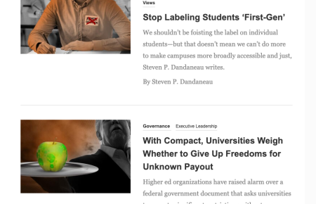 Inside Higher Ed screenshot